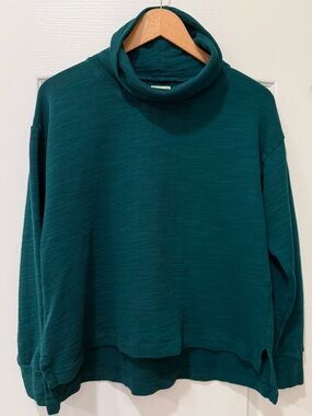 J. Crew Teal Vintage Fleece Cowl Neck Sweatshirt